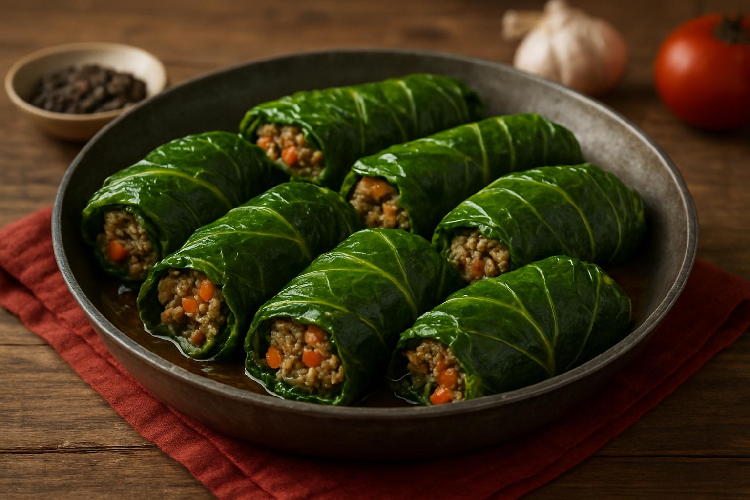 ролл с листовой капустой