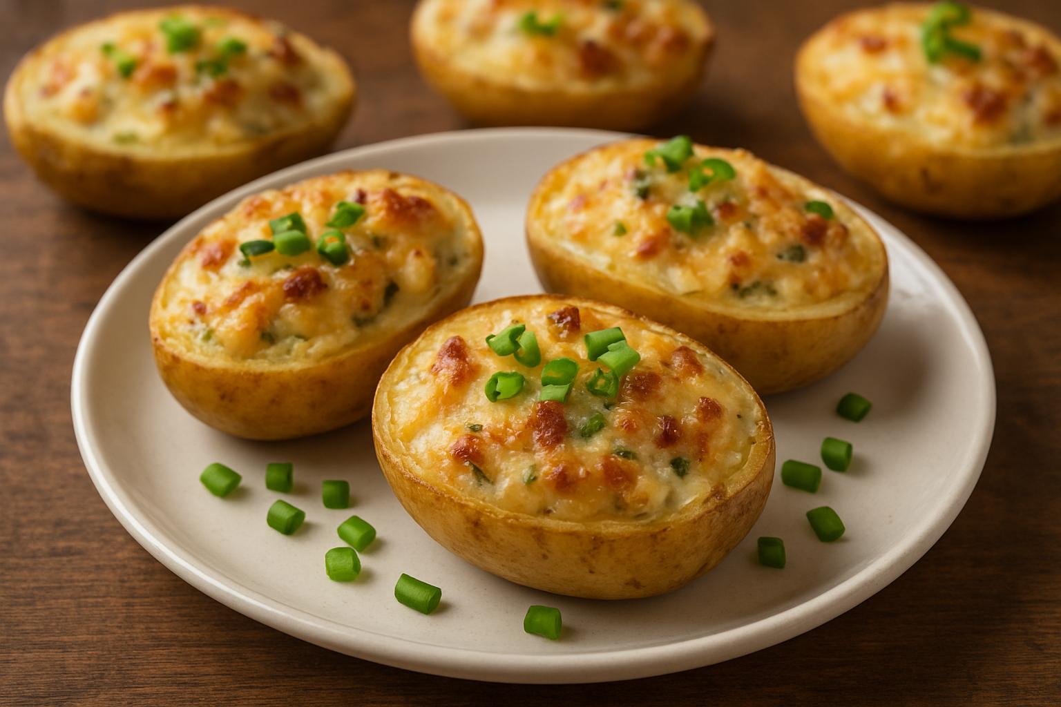 закуска из половинок запеченного картофеля