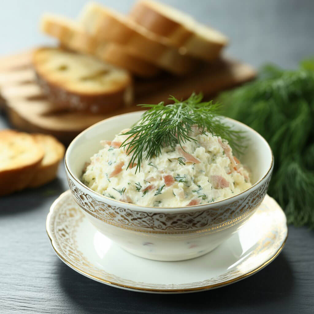 крем-сыр с копченой рыбой